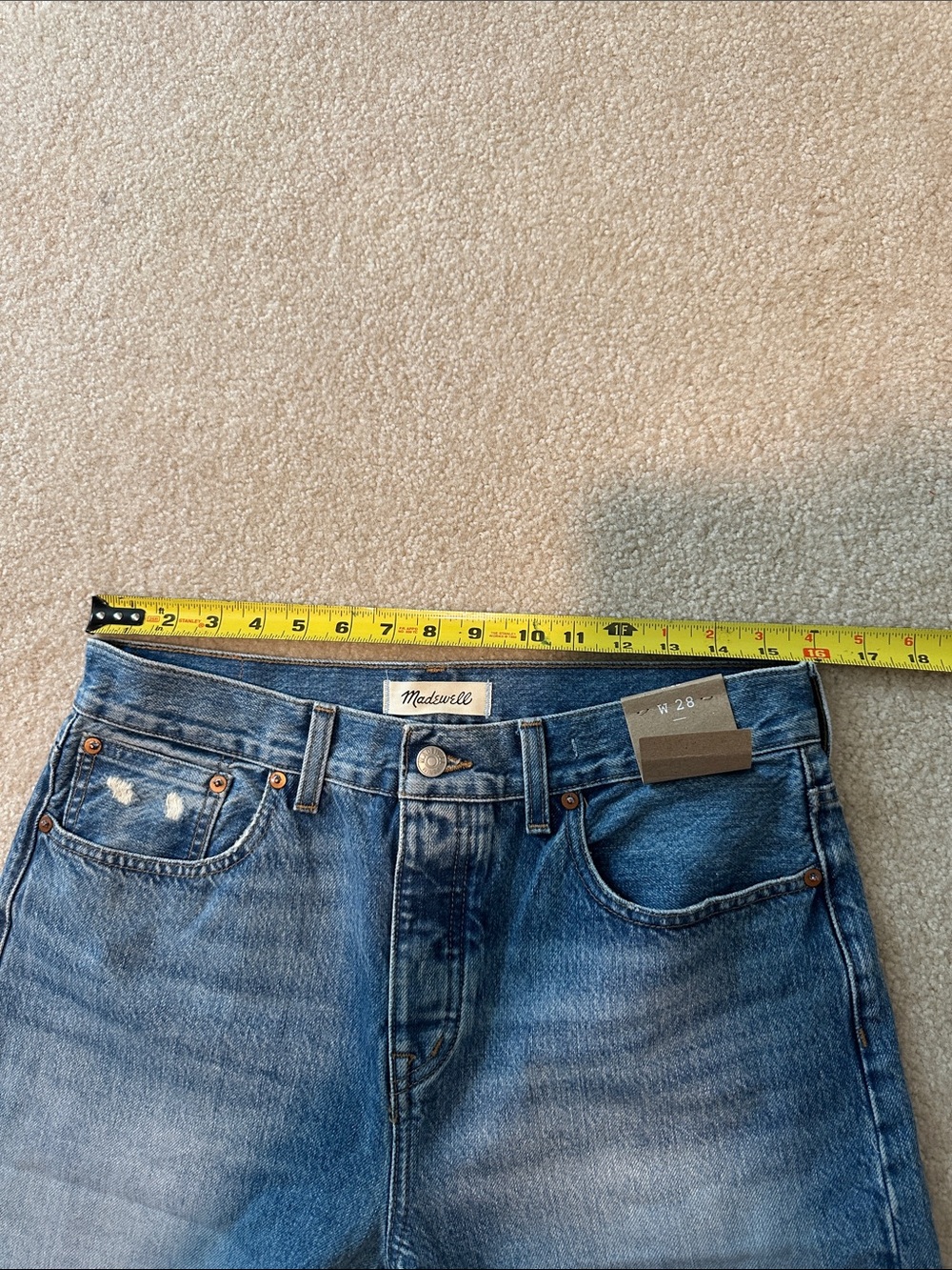 Madewell Distressed Wide-Leg Jeans in Medium Blue - Picture 7 of 7